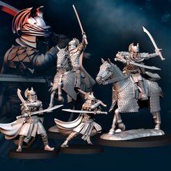 2x-Dragon-Army-Dragon-Guards-mounted-and-foot.jpg 3D file 2x Dragon Army Guard Mounted and Foot・3D print model to download, davalegames