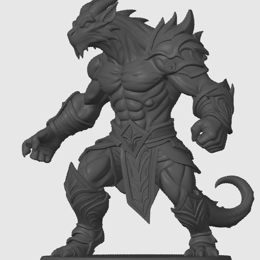Draconian Warrior – Dynamic Pose – 3D Printable Miniature (FDM & Resin)