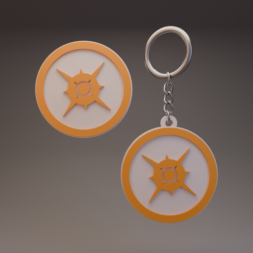 Pokemon Sun - Keychain and Coin/Badge 3D model
