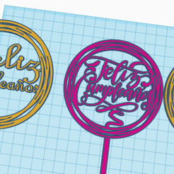topperfelizcumpleaños.png STL file Topper happy birthday・3D printable design to download