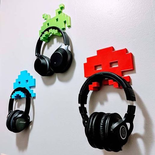 Headphone Hanger 8 bit 3D model