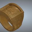 griffon-05.jpg A signet ring griffin  rg01 for 3d-print and cnc