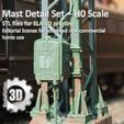 h0-modellbahn-mastfundament-resedagruen-lackiert.jpg H0 Mast Detail Set - Foundation Base - DB Switch Box 1959