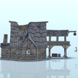 62.png Medieval storage warehouse with pulley extension for handling (11) - Pirate Jungle Island Beach Piracy Caribbean Medieval