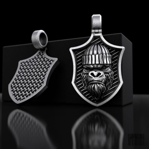 pendant-P193.jpg Affe in einem Hut 3D Modell 3D Modell