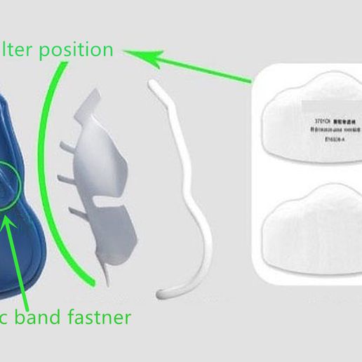 components.jpg Download free STL file Reusable facial mask respirator frame cover • 3D print model, michaeledi