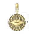 Iced-Lips-Diamond-Round-pendant-bail-06.jpg Iced diamond lips round pendant 3D print model