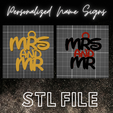 Stl-file-8.png Mr and Mrs Ornament in Disney font / Christmas ornament / Wedding Ornament