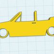 Web-capture_10-10-2023_134844_www.tinkercad.com.jpeg Volkswagen Mk1 Golf Convertible Cabrio Cabby Classic Silhouette Keyring