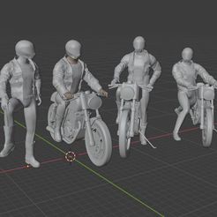 P5.jpg STL file P5 Motorcyclists to scale・3D printer model to download