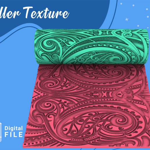 ROLLER TEXTURE MAORI/EULITEC.COM/CC/COPYRIGHTED LICENSE 3D model