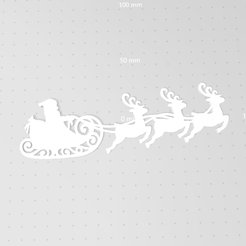 santasled2-2.png Fichier STL Traîneau du Père Noël avec renne, cerf volant, contour de Noël, silhouette de vacances.・Plan pour imprimante 3D à télécharger