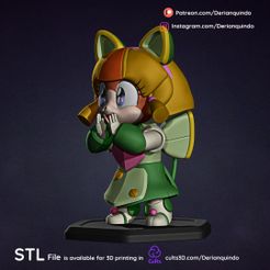 ST i File is available for 3D printing in cults3D.com/Derianquindo Fichier 3D Francine / Fanart de Samurai Pizza Cats・Modèle imprimable en 3D à télécharger