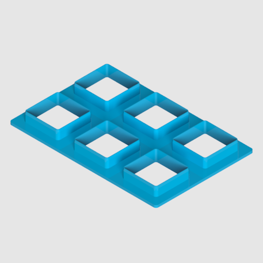 Square cookie cutter with 6 cavities