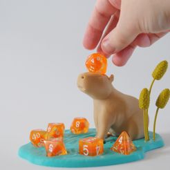 DSC_0027.jpg STL file Capybara dice pond - support free・Design to download and 3D print