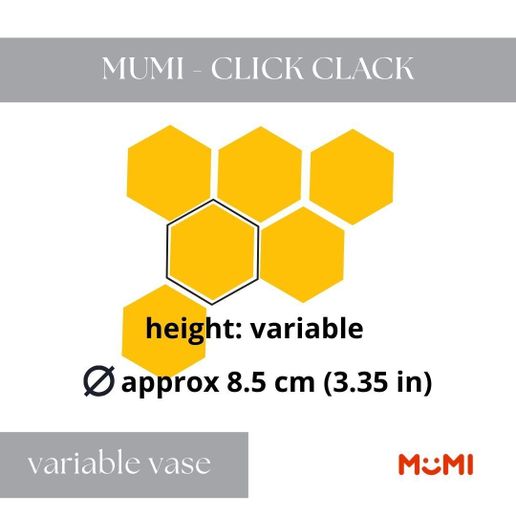 🏺 MUMI - CLICK CLACK - VARIABLE VASE・ 3D File for 3D printing・Cults