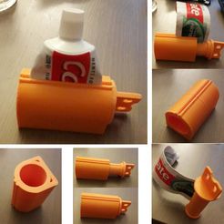 pousse tube v1.jpg Toothpaste tube pusher with wide wheel adapted for handicapped grip