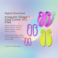 Cover-7.png Irregular 1 Clay Cutter - Organic arc STL Digital File Download- 8 sizes and 2 Earring Cutter Versions, cookie cutter