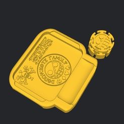 Captura-de-Pantalla-2023-08-17-a-las-21.29.05.jpg STL file ROLLING GRASS TRAY ONE PIECE 1 GRINDERKING 177X166X24 MM - PLUS EXCLUSIVE GRINDER - PRINTING ON SITE WITHOUT SUPPORTS・3D printable model to download