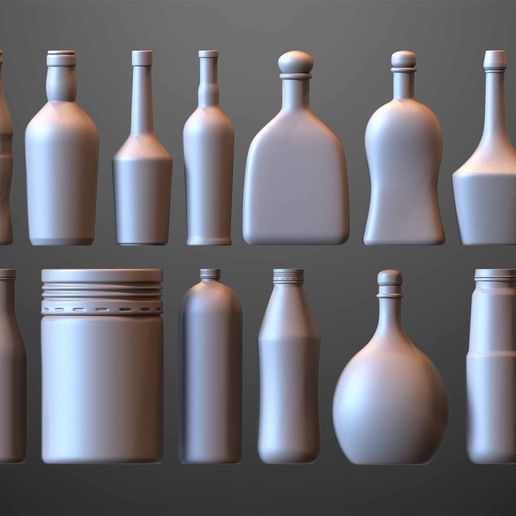 Pack-of-20-Bottles-Kitbash-Volume-03-Sculpted-by-Yacine-BRINIS-Set-028.jpg Pack of 20 Bottles Kitbash Volume 03