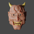 Onin.png Classic Japanese Oni Mask Stl and Fbx