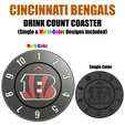 000-DESIGNS.png Cincinnati Bengals Drink Count Untersetzer (Einzel+Multi Farbe)