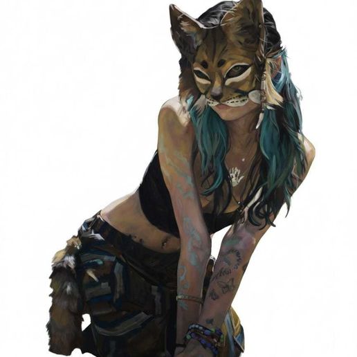 Therian cat 3d figure