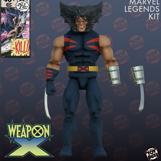 Weapon X AOA marvel legends marvel legends custom kit 1/12 - 3D model önizlemesi