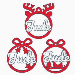3 x ornaments de Natal de Jude