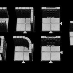 Preview_01.jpg Archivo STL Baldosas modulares medievales para mazmorras・Modelo para descargar e imprimir en 3D