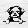 murbrique.jpg wall decoration dog Lhasa Apso
