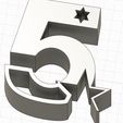 Number-5.jpg Free STL file Number 5・3D print design to download