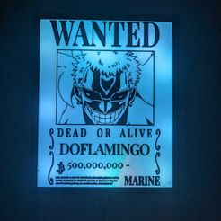 382130970_10159372888867085_7547159701075852836_n.jpg Donquixote Doflamingo, One Piece Wanted Poster, LED Light Box