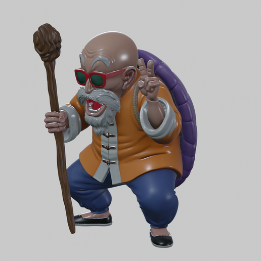 Master Roshi - Stylized "Toy Art" Edition (3D Print Ready)