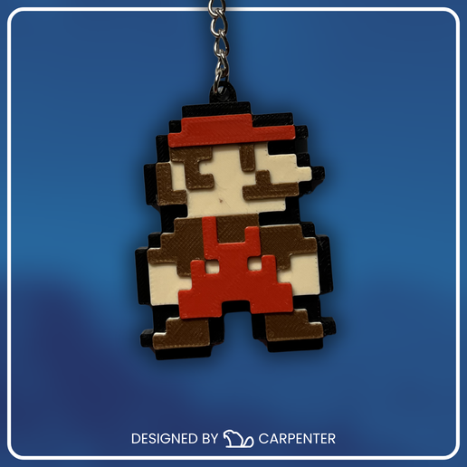 🗝️ Mario 8 Bit Keychain・ STL File for 3D printing・Cults