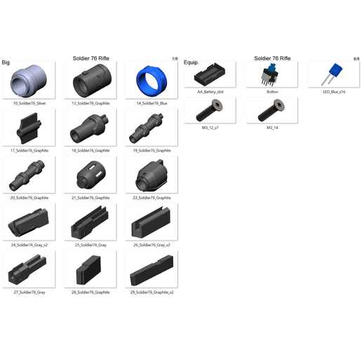 Rifle_6.png Soldier 76 Bundle - Overwatch - 2 Printable models - STL - Personal Use