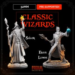 720X720-mmy-2wizards-1.jpg Archivo 3D Hechiceros clásicos (Erius Lumos & Solon) (Hero Quest | Dungeons & Dragons)・Diseño de impresión en 3D para descargar