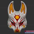 Japanese_Kitsune_Fox_Mask_3d_print_files-01.jpg Demon Kitsune Fox Mask - Japanese Cosplay Costume