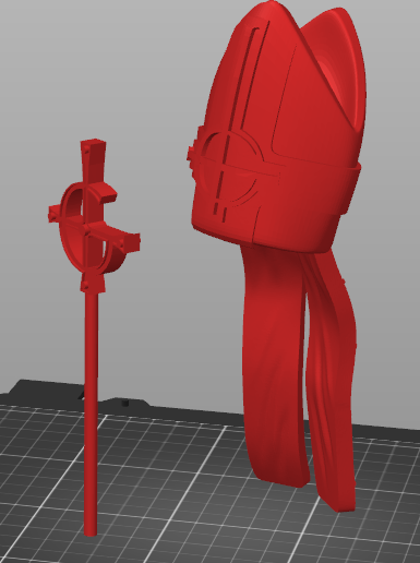 The band Ghost Papa Mitre and Ferula (Grucifix Staff) - 3D model önizlemesi