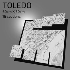 TOLEDO.jpg Fichier STL 3D Toledo | Digital Files | 3D STL File | Toledo 3D Map | 3D City Art | 3D Printed Landmark | Model of Toledo Skyline | 3D Art・Design imprimable en 3D à télécharger, 3dcityframes