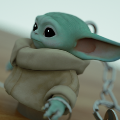 ThePrint3DBoy_Grogu_Keychain0001.png Archivo 3D gratuito Star Wars - Baby Yoda (Grogu) Keychain・Design para impresora 3D para descargar