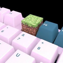 keycap-grass-block.jpg keycap minecraft grass block - for minecraft gaming setup decoration(keyboard key)
