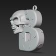 Skull-Themed-B-Letter-Keychain-3D-Print-File-21.jpg Skull-Themed "B" Letter Keychain 3D Print File