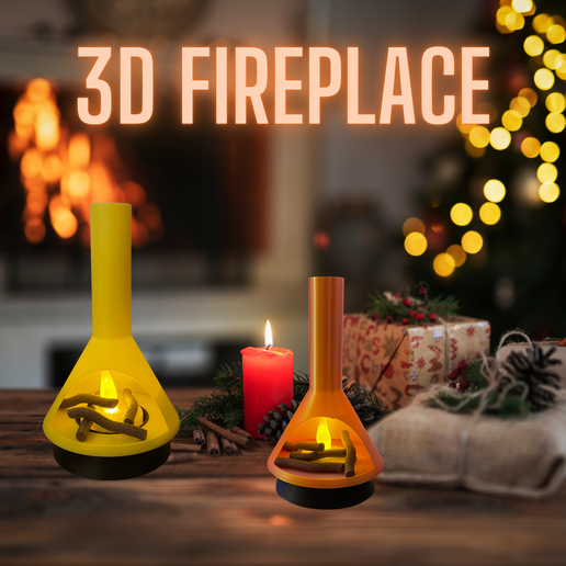 3d-Fireplace.png Vintage Kamin Gemütlicher Lichthalter