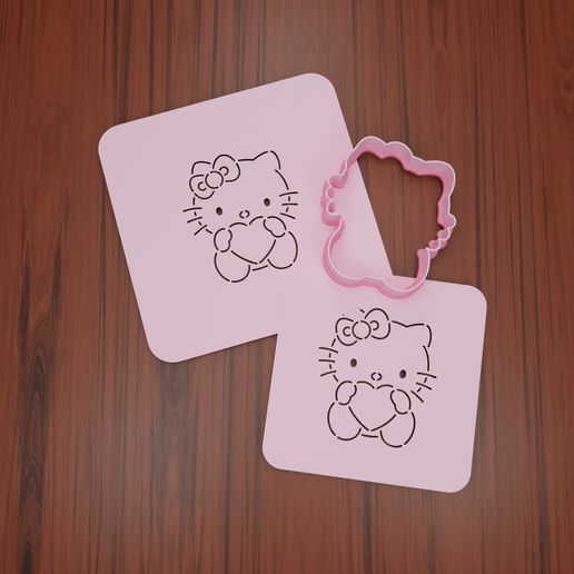 HellowKitty003-Stencil-cutter.jpg Set Stencil + Cutter "Hellow Kitty #1".