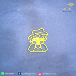 Granjero-v2.png STL file Farmer cookie cutter・Template to download and 3D print