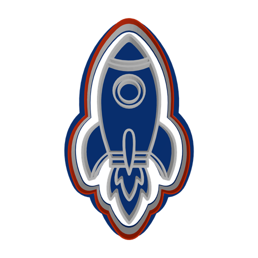 🚀 Retro Rocket with Flames (Stamp Set)・ STL File for 3D printing・Cults