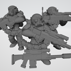 SniperTeamAssemble.png STL-Datei Hostile Environment Guardsmen - Sniper Squad kostenlos・Modell zum 3D-Drucken zum herunterladen
