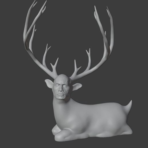 Rockdeer (The Rock + Reindeer) - No Supports 3D model