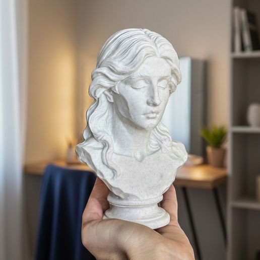 Classical Female Bust – 3D Printable Decorative Sculpture